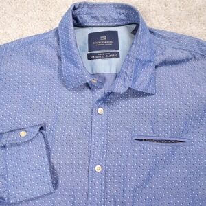 Scotch & Soda Original Classic Button Down Dotted Shirt Long Sleeve Mens Large‎